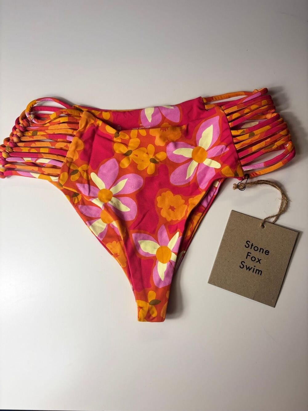 Revolve Stone Fox Swim Bottoms Pink orange Size lei lei  Simone Bottom (Copy)
